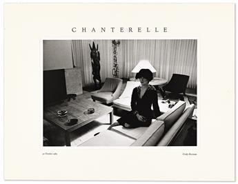(CHANTERELLE MENUS) A pair of benefit menus with photographs by Cindy Sherman and Lorna Simpson.